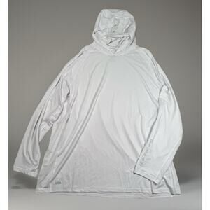 Huk Fishing Hoodie White Hooded Masked LS Shirt Lightweight Men's Size 3XL